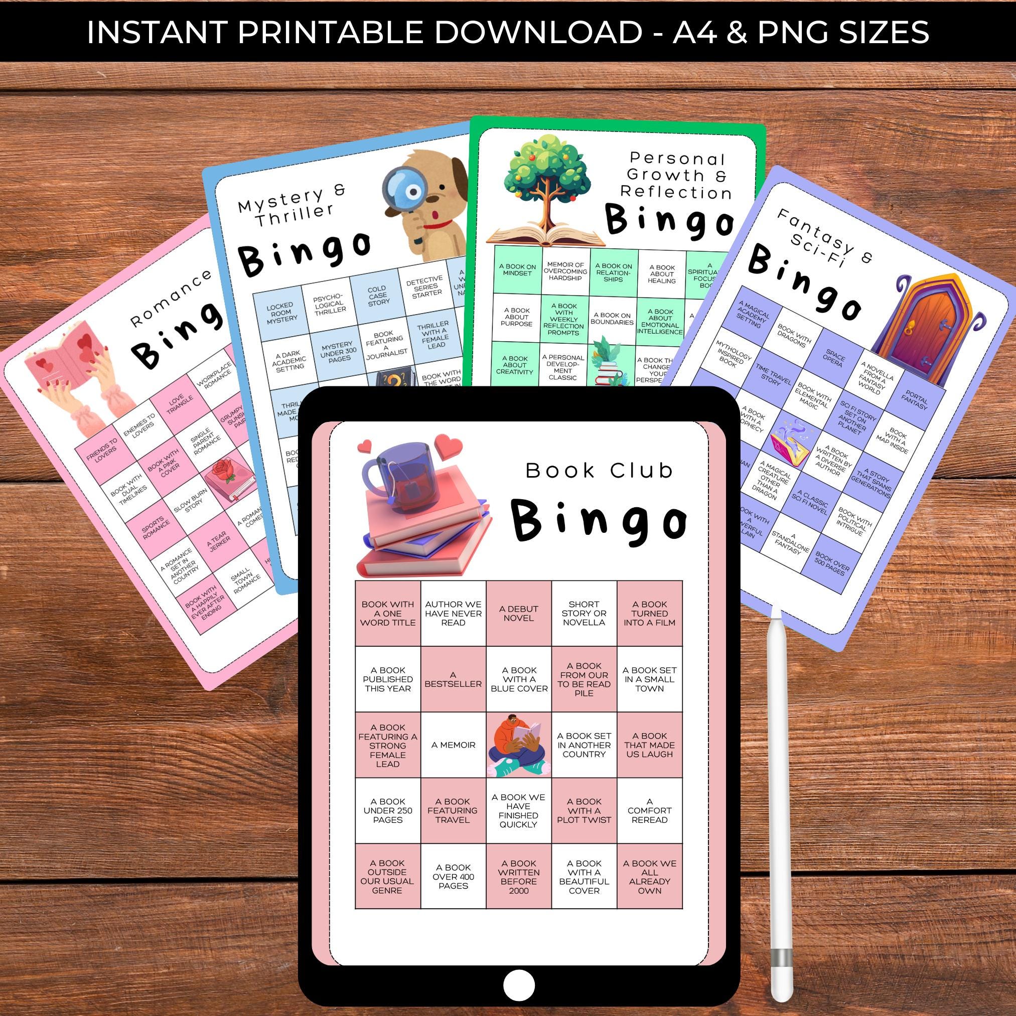 Book Club Bingo Printable | Reading Challenge Card | Book Lover ...