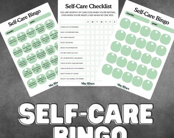 Self Care Bingo Printable, Wellness Challenge PDF PNG, Mental Health Tracker