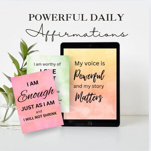 Affirmations stimulantes : boost d'humeur instantané pour femmes | Impressions d'amour de soi | Cartes Mentalité positive