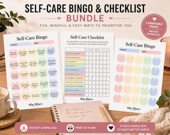 Self Care Bingo Checklist Bundle (Digital Download)