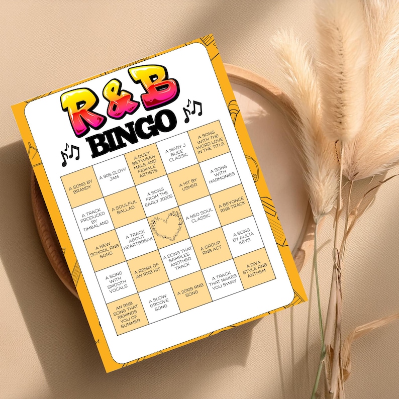 RnB Music Bingo Printable Game | Fun and Soulful Activity (Digital Download)