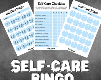 Self Care Bingo Printable, Wellness Challenge PDF PNG, Mental Health Tracker