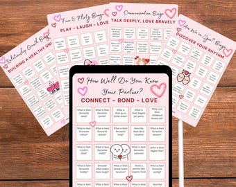 Couples Bingo Bundle Printable, 8 Relationship Games Date Night Couples Activities