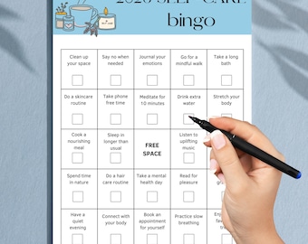 Self Care Bingo 2026 Printable, Wellness Challenge, Daily Habit Tracker PNG