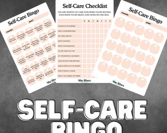 Self Care Bingo Printable, Wellness Challenge PDF PNG, Mental Health Tracker