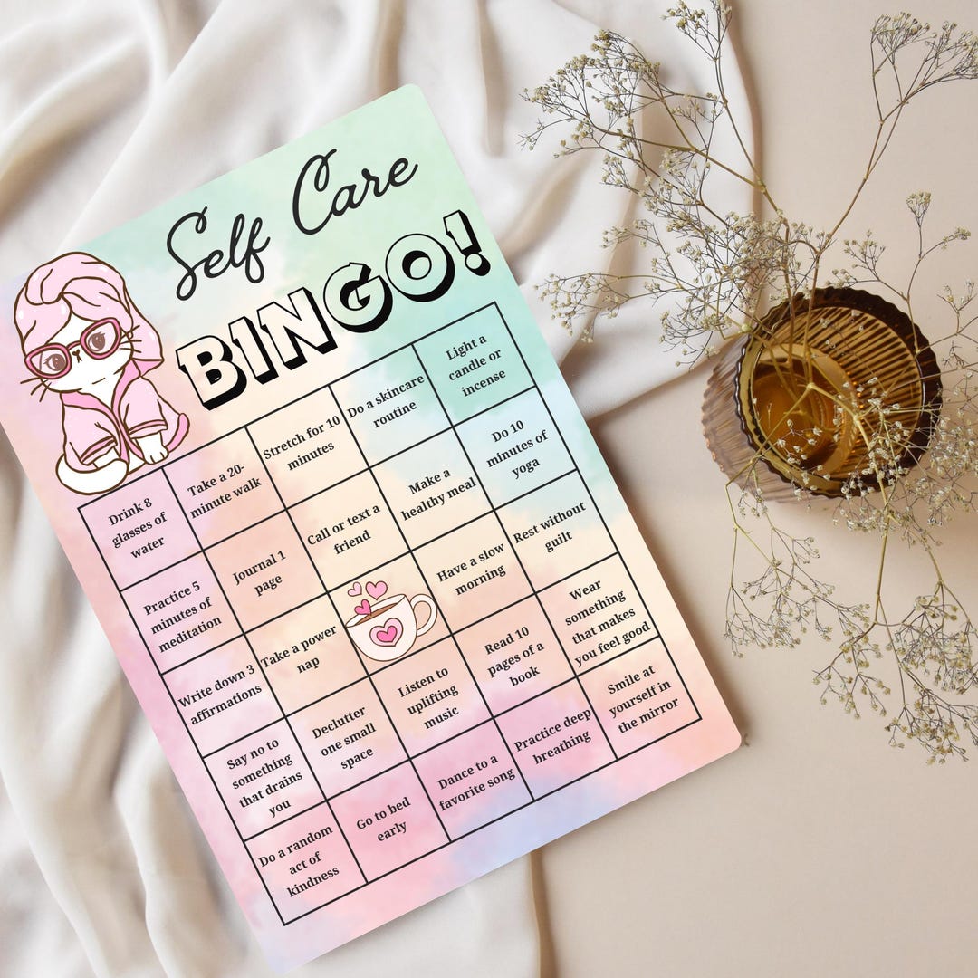 Self Care Bingo Printable, Wellness Game for Women, Therapy Resource ...