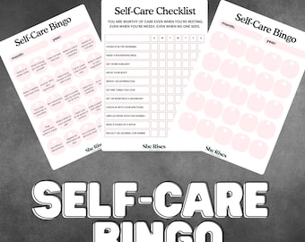 Self Care Bingo Printable, Wellness Challenge PDF PNG, Mental Health Tracker