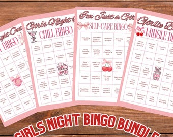 Paquete de bingo para noche de chicas / Juegos imprimibles para noche de chicas (PDF)