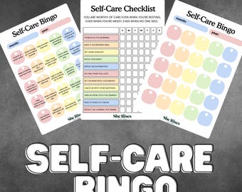 Self Care Bingo Printable, Wellness Challenge PDF PNG, Mental Health Tracker