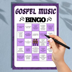 Gospel Music Bingo Printable Game | Faith Based Party Game (Digital Download)
