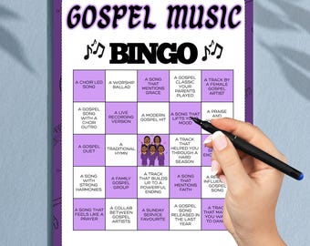 Folklore Musik Bingo zum ausdrucken | Glaubens basierendes Partyspiel (Digitaler Download)