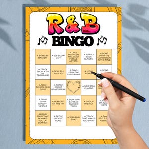 RnB Music Bingo Printable Game | Fun and Soulful Activity (Digital Download)