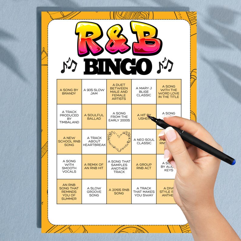 RnB Music Bingo Printable Game | Fun and Soulful Activity (Digital Download)