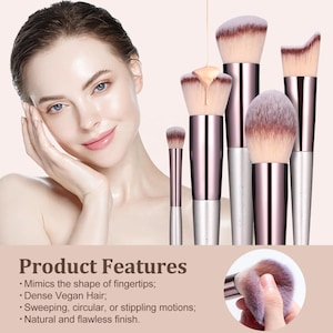 18pcs Professional Makeup Brush Set – Soft Vegan Bristles for Foundation, Blending, Contouring, Eyeshadow & More