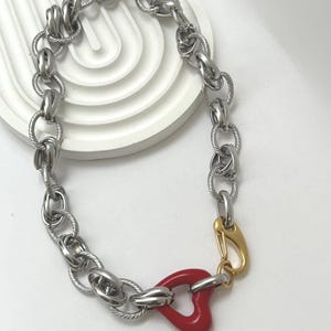 Chunky Silver  Necklace – Sculptural Chain Statement – Bold Oval Link Jewelry – Unisex Handmade Greek Design – Maan Athens