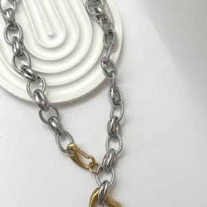 Silver Chain Necklace – Sculptural Minimalist Jewelry – Bold Statement Necklace for Her or Him – Handmade in Greece – Maan Athens