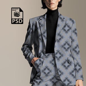 Women Suit Mockup PSD – Blazer & Pants Set Editable Fashion Template