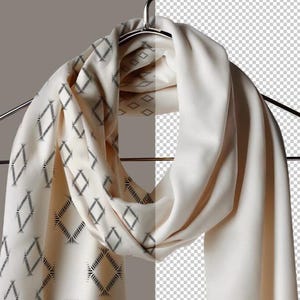 Silk Scarf PSD – Realistic Hanging Hanger Template for Fashion Accessories Design