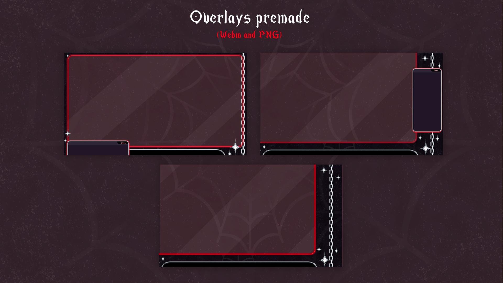 Wrb Overlay Y2k Gothic Streamer Overlay Package, Animated Web Spider, Blood Stream ...
