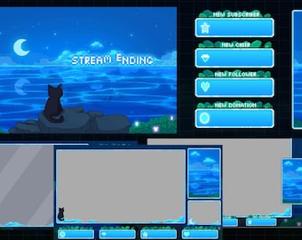 Custom Animated Stream Pixel Overlay Package for Streamer, Twitch, Discord...