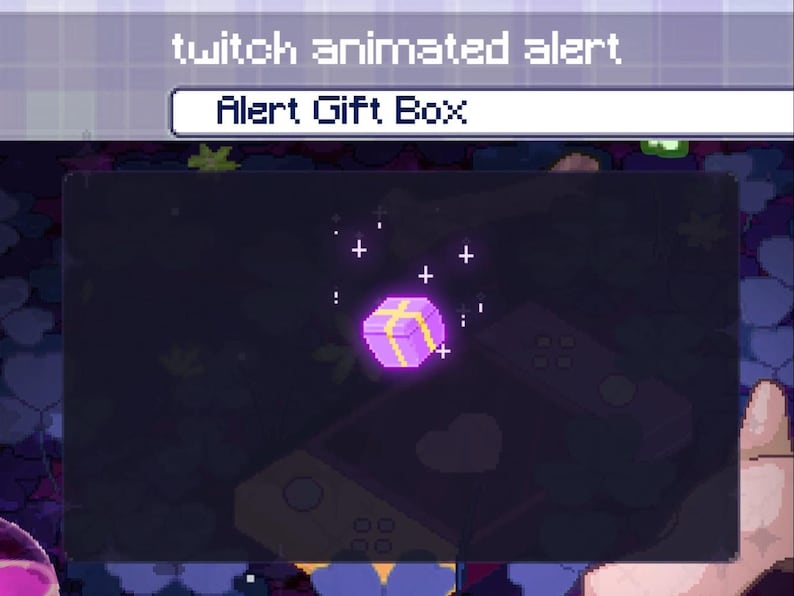 Hints Animted Pink Heart Gift Pixel Animated Stream Alert, Pixel Present Emote for ...