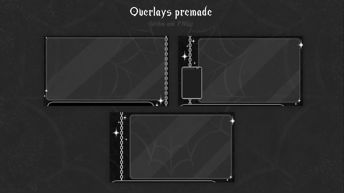 Left Overlay Y2K Gothic Black Animated Stream Overlay Package (digital Download) - Etsy