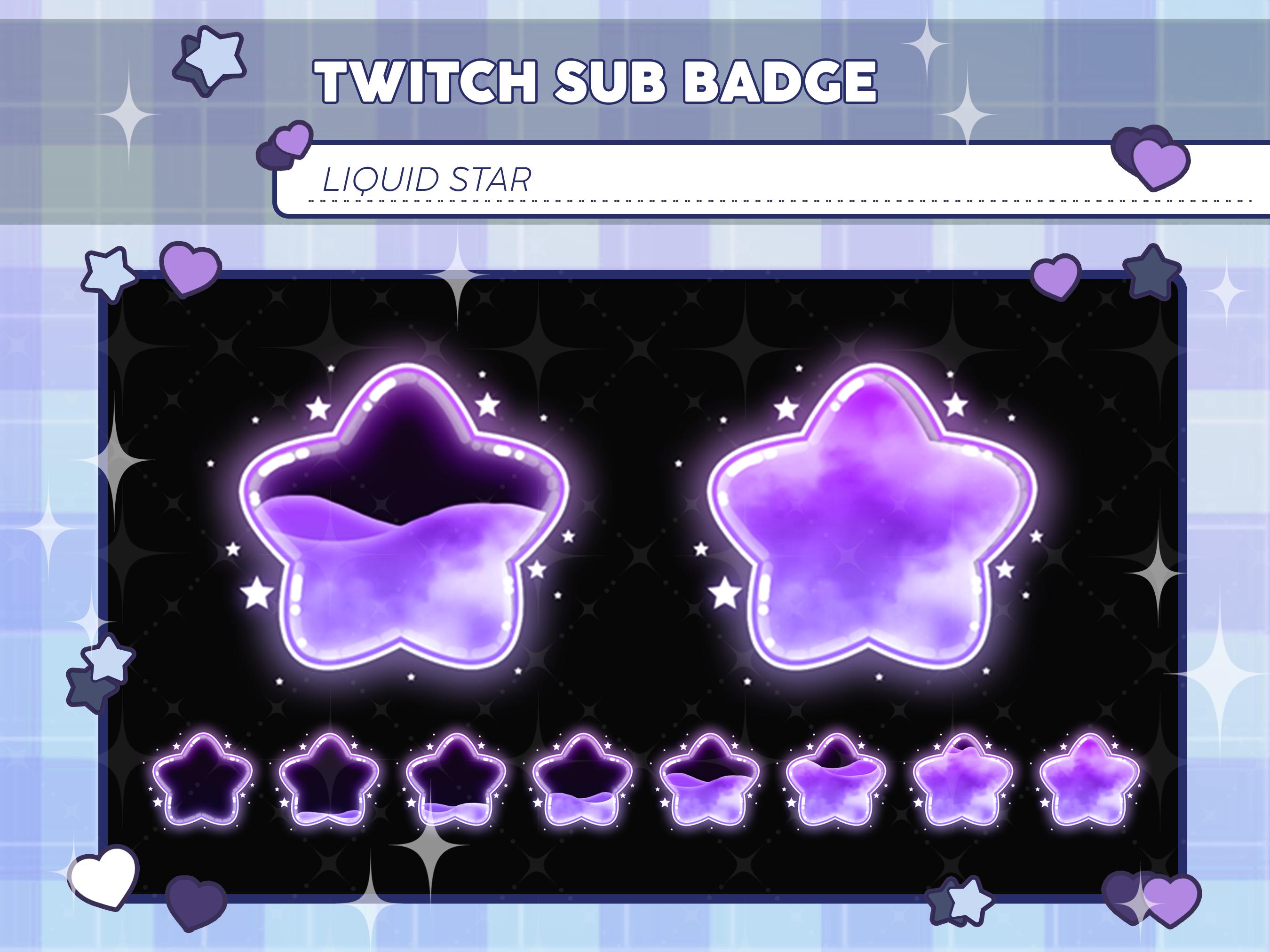 Purple Liquid Star Sub Badges, Twitch Emotes (digital Download) - Etsy