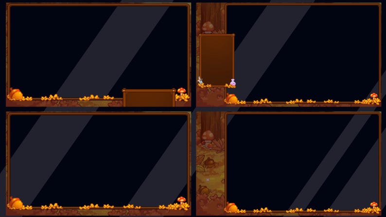 Overlay Frame Adventure Animated Stream Pixel Overlay Package: Fall Sleeping Fox in Adventure ...