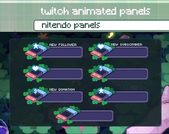 Pixel Art Animated Stream Alerts, Twitch Panels (7x Webm)