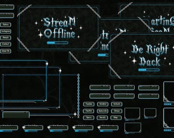 Y2K Gothic Stream Overlay Package, Animated Twitch Overlay (Digital Download)