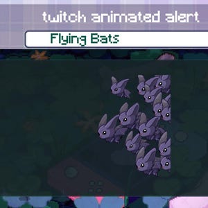 Cute Flying Bats Pixel Art Animated Stream Raid Alerts, Anim Adorable Animal Emotes, Kawaii Alert for Streamer Twitch, Discord, YouTube ...