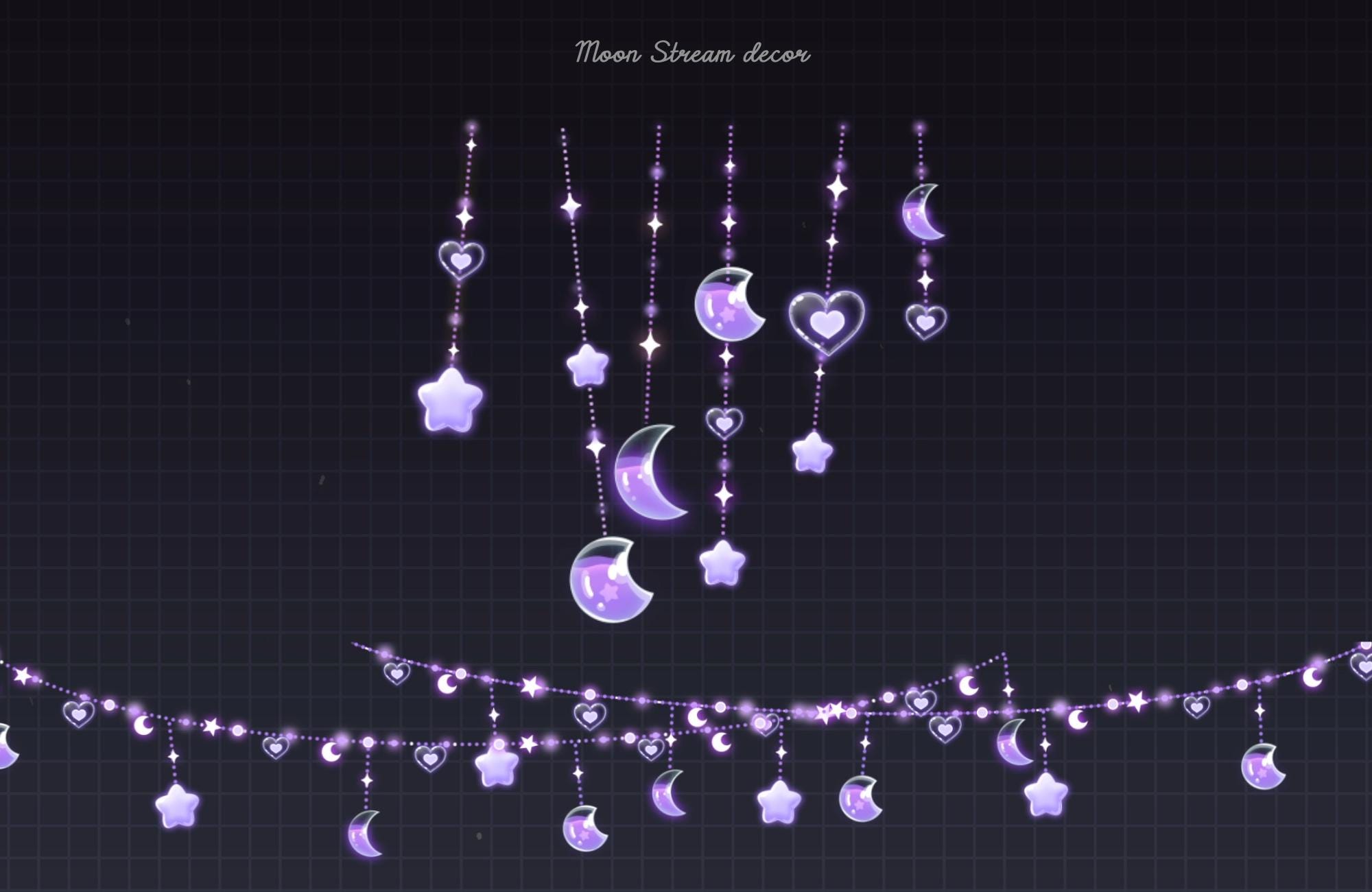 Purple Moon Chain, Liquid Streams Decoration for Twitch Assets, Discord ...