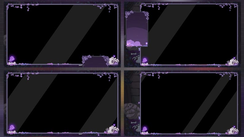 Overlay Frame Adventure Pixel Animated Stream Twitch Overlay Package: Lofi Camping Fire at ...