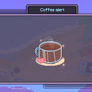 Glass Coffee Cup Pixel Art Animated Stream Alerts, Liquid Love Coffee , Cappuccino Fan Alert  for Twitch, Discord ...
