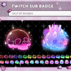 Liquid Skull Twitch Bit-märken, King för Channel Point, Twitch-undermärken, Discord, YouTube