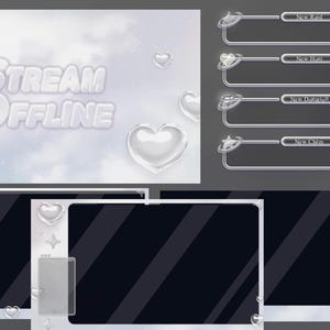 Y2k Heart Bubble Animated Stream Overlay-paket (digital nedladdning)