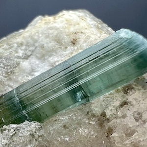 Ultra Rare !!! Blue Tourmaline Crystals On Quartz, From Kunar, 234 Carat