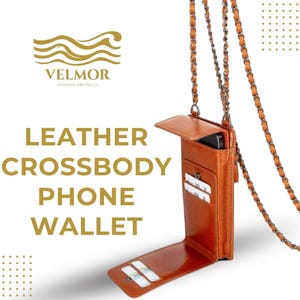 Avjin Leather Crossbody Bag, Leather Phone Wallet, Personalized Chain Bag, Small Crossbody Purse,Leather Crossbody Phone Wallet