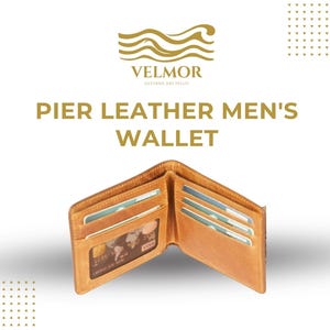 Men's Leather Wallet, Slim Bifold Wallet, Personalized Leather Wallet, Pier Handmade Vintage Wallet, Custom Engraved Gift for Him