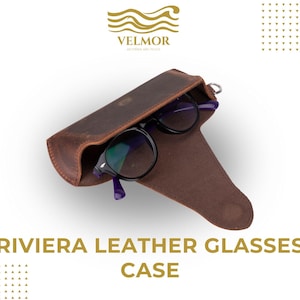 Leather Glasses Case | Genuine Leather Eyewear Holder, Suede Lined, Personalized Sunglasses Protector, Compact Gift Idea