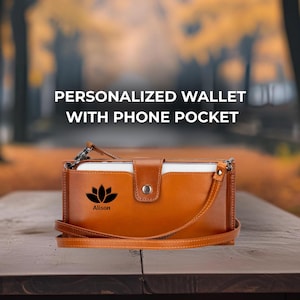 Personalized Leather Womens Wallet | Phone Holder | Cross Body Bag | Cross Cody Purse | Leather Wallet Women | Shoulder Strap Bag