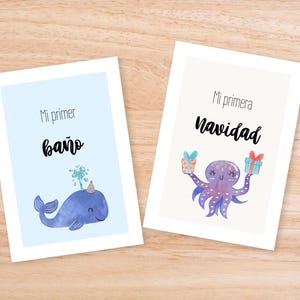 Mis Primeras Veces – Tarjetas de Hitos con Animales Lindos – PDF Imprimible A5 | A4 | 8 x 10 inch | US letter | US half letter