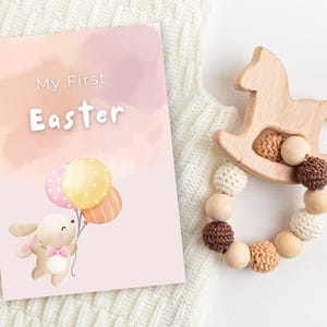 Ma première carte d'étape importante pour bébé de | Carte de Pâques numérique lapin | Pastel imprimable à télécharger pour nouveau-né, téléchargement immédiat au format A5 et plus