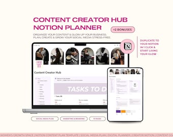 Notion Content Planer: Social Media & Businessgrowth-Hub (Digitaler Download)