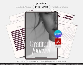 Diario de gratitud (2025-2026): Planificador diario con hipervínculos, plantilla de Canva (derechos de reventa PLR, descarga digital)