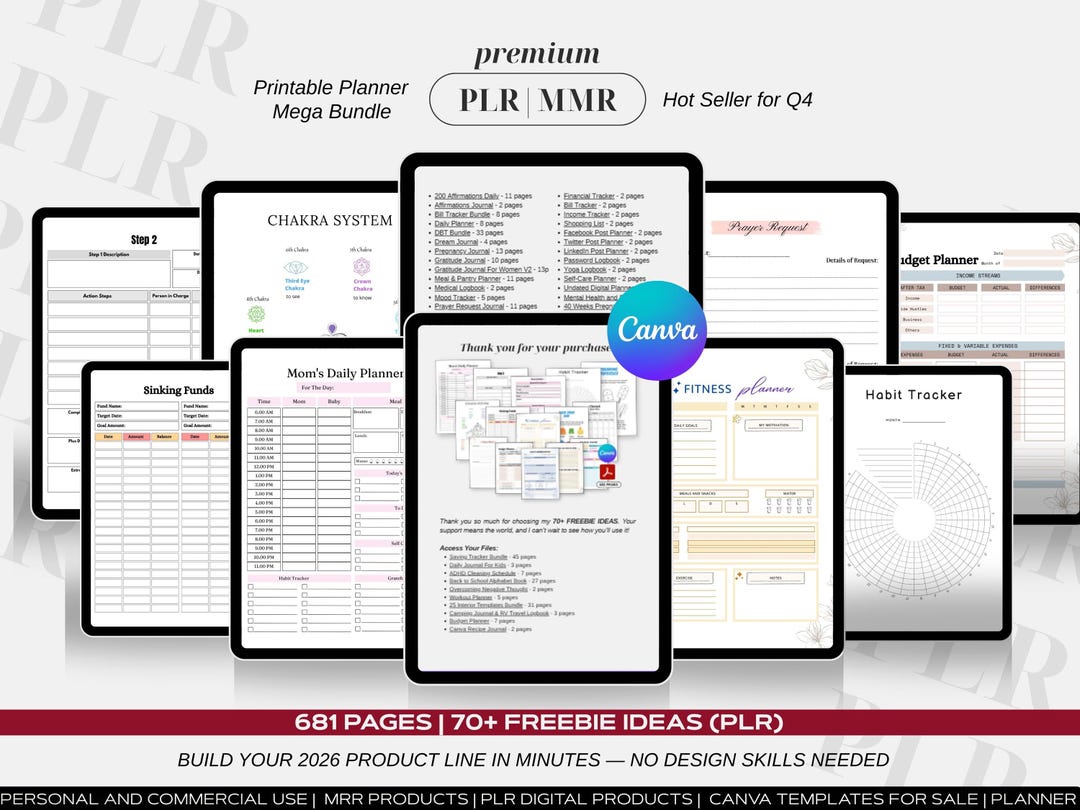 PLR Digital Product Ideas Bundle | Canva Templates - Etsy