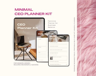 Minimale CEO-plannerkit | Afdrukbare en digitale Business Organizer voor vrouwelijke ondernemers