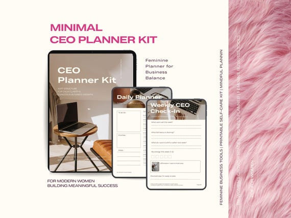 Minimal CEO Planner Kit | Printable & Digital Business Organizer for Women Entrepreneurs