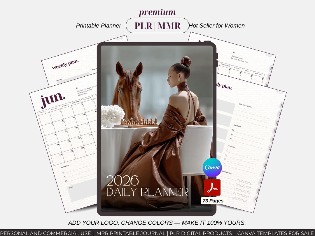 2026 Digital Planner Canva Template: PLR Hyperlinked PDF, MMR Products ...