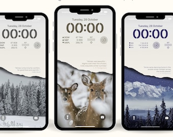 Winter Quote iPhone Wallpapers | Phone Backgrounds | Winter Art Digital Download | Cozy Nature Wallpaper Set